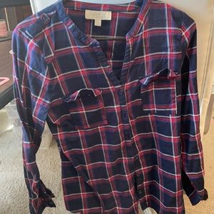 Navy and Red Plaid Too